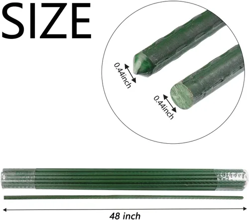 Miniatura 3 de Estacas para Plantas de Jardín de 48 Pulgadas 4 Pies Soporte de Palo de Acero para Plantas, Paquete de 25 Estacas de Tomate para Cultivo de Plantas