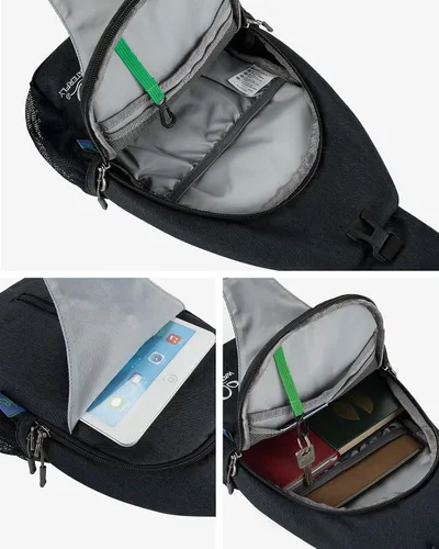 Miniatura 119 de WATERFLY Bolsa pequeña de senderismo: mochila cruzada para el pecho, mochila para hombres y mujeres con correa de hombro agradable a la piel