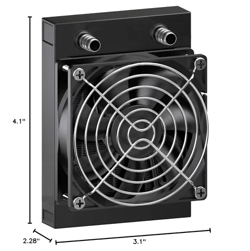 Miniatura 7 de Clyxgs Radiador de refrigeración por agua, radiador intercambiador de calor de aluminio de 8 tubos con ventilador para PC CPU, computadora, sistema
