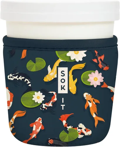 Miniatura 42 de Sok It IceCreamSok - Funda de neopreno aislada (flores abstractas, pintas de helado cónicas)