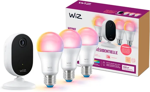 Kit de inicio de monitoreo del hogar WiZ incluye cámara de seguridad interior, video HD 1080p con detección de movimiento y audio bidireccional