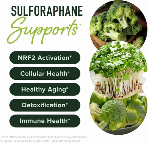 Miniatura 2 de Suplemento de sulforafano de 50 mg de brotes de brócoli Activación NRF2, salud celular y apoyo inmunológico Glucorafanina, mirosinasa
