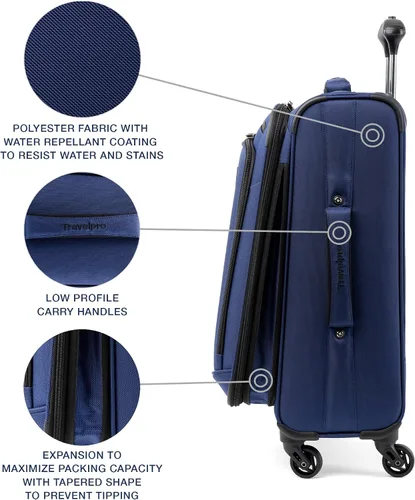 Miniatura 5 de Travelpro Juego de pista suave, Azul, Conjunto Runway Softside