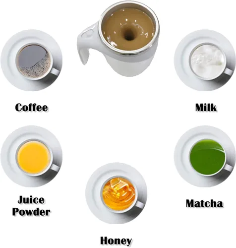 Miniatura 5 de Taza autoagitación - Taza magnética eléctrica automática para café, taza de mezcla giratoria linda, para remover café/té/chocolate caliente/leche