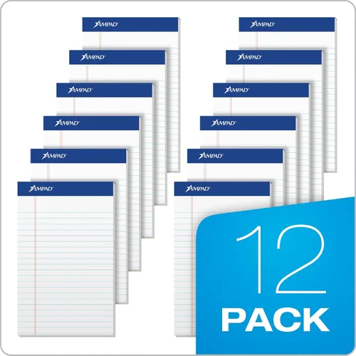 Miniatura 6 de Ampad Bloc de notas legales de 5 x 8, paquete de 12, rayado estrecho, papel blanco, 50 hojas por bloc de escritura, American Pad & Paper, fabricado