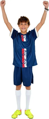 Miniatura 5 de PAIRFORMANCE Uniformes de fútbol para niños, camiseta deportiva de equipo y pantalones cortos para niños, ropa deportiva, unisex, de 4 a 14 años