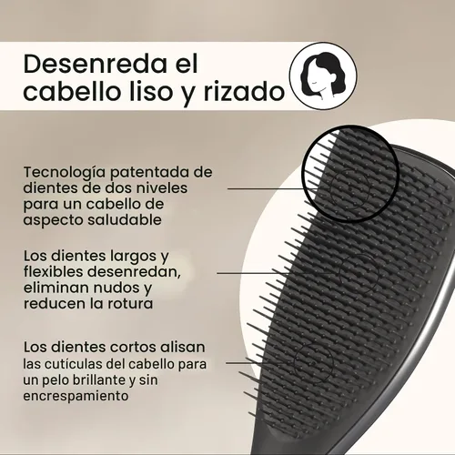 Miniatura 3 de Cepillo Desenredante Tangle Teezer Chrome Ultimate para Cabello Húmedo y Seco, Elimina Nudos y Reduce la Rotura para Tipos de Cabello Liso a Rizado