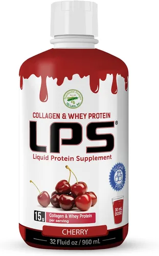 Suplemento de colágeno líquido LPS y proteína de suero - Bebida sin azúcar, sin colorantes, sin transgénicos - Colágeno hidrolizado y péptidos de