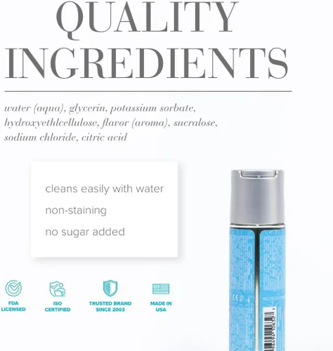 Miniatura 4 de JO H2O - Lubricante personal comestible a base de agua para parejas, sin azúcar, 2 onzas líquidas