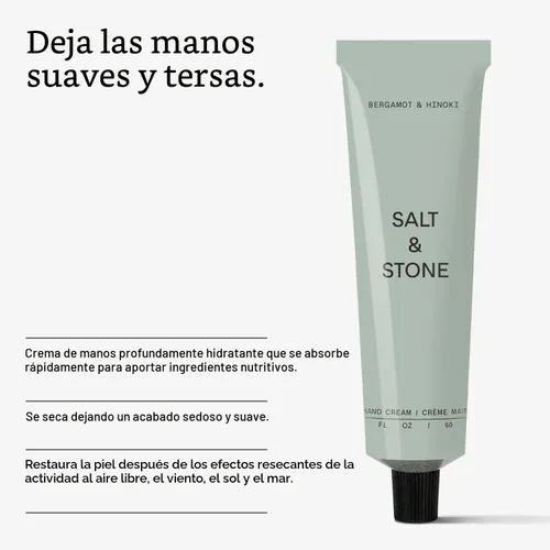 Miniatura 5 de Salt & Stone Crema de manos para mujeres y hombres, bergamota e hinoki, hidrata, nutre y suaviza la piel, restaura las manos secas y agrietadas