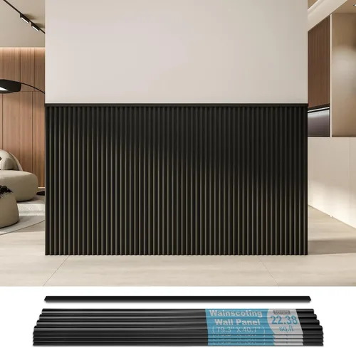 Art3d Paneles de revestimiento de madera, tablero de pared de poliestireno con cuentas para decoración de pared interior, 79.3 pulgadas de ancho x