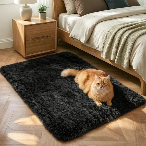 Miniatura 51 de Noahas Alfombras de Área Grandes y Esponjosas de 5x8 pies para Sala de Estar y Dormitorio, Alfombra Gruesa de Pelo Largo Beige y Blanca, Alfombra