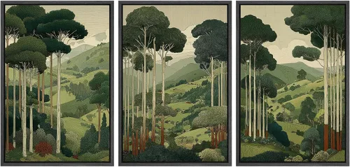 Miniatura 126 de SIGNWIN Lienzo enmarcado para pared, juego de arte de collage de hojas transparentes en blanco y negro, ilustraciones de naturaleza silvestre, arte