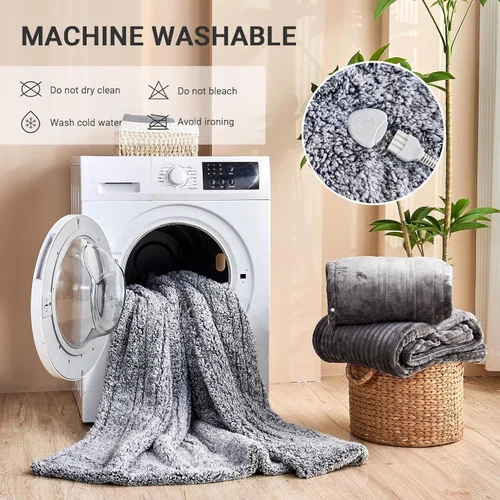 Miniatura 7 de Manta eléctrica con calefacción, manta térmica de 50 x 60 pulgadas, manta eléctrica con 8 horas de apagado automático, 10 niveles de calefacción Gris