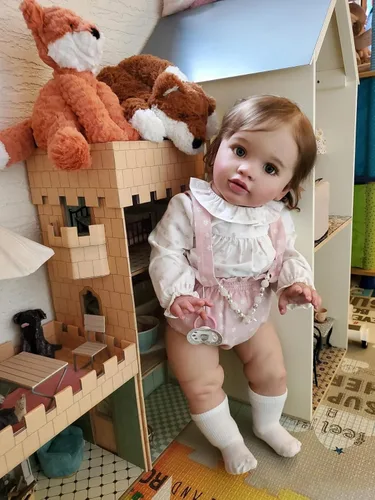 Miniatura 4 de KAWAYII Muñeca de bebé Reborn de 26 pulgadas, muñeca de princesa recién nacida, realista, de vinilo suave, de aspecto real, juego realista para Pippa