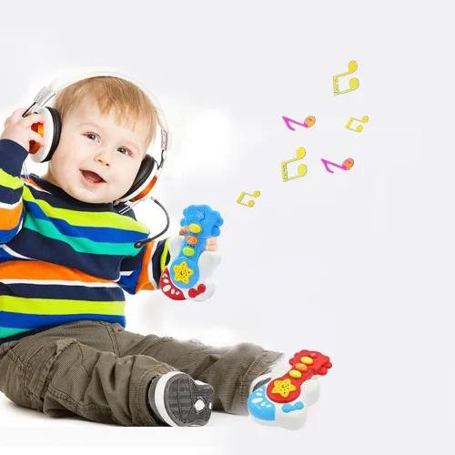 Miniatura 6 de Primera guitarra portátil. Juguete educativo para aprendizaje musical y entretenimiento para edades de 9 meses a 4 años