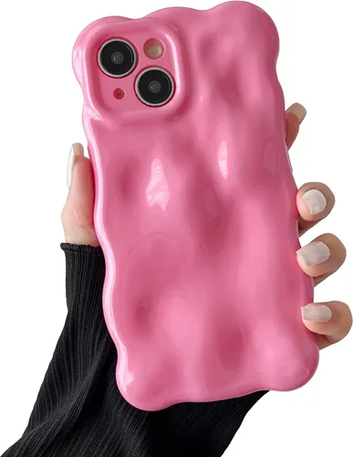 Miniatura 72 de XIZYO Funda para iPhone 13 de 6.1 pulgadas, bonito patrón de ondas, estético, 3D, rizado, ondulado, chapado en purpurina, para mujeres y niñas, Azul