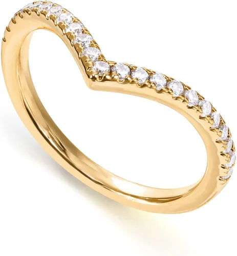 Miniatura 3 de PAVOI 14K Gold Plated Sparkling Wishbone V Ring for Women with Cubic Zirconia