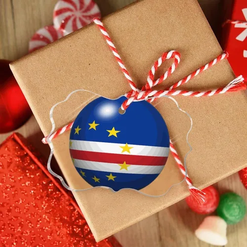 Miniatura 4 de Bandera de Cabo Verde, decoración para árbol de Navidad, bola 3D, recuerdo de la ciudad del país, adornos de Navidad personalizados, decoración