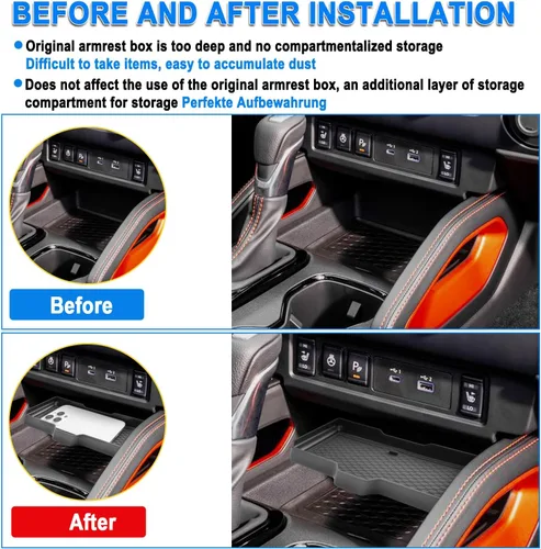 Miniatura 3 de SHAOHAO 2 piezas para 2025 2026 Nissan Frontier Organizador de consola central para 2022 2023 2024 2025 2026 Nissan Frontier Accesorios