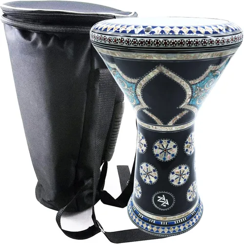 La Darbuka Doumbek egipcia de madre de perla de 17.5" de Zaza Percussion (Orquídea Azul)