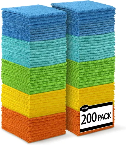 Miniatura 14 de AIDEA Microfiber Cleaning Cloth Blue-50PK, Soft Absorbent Shop Rags, Microfiber Towels for Cars, Kitchen Towels, Dusting Cloth for Home, Window