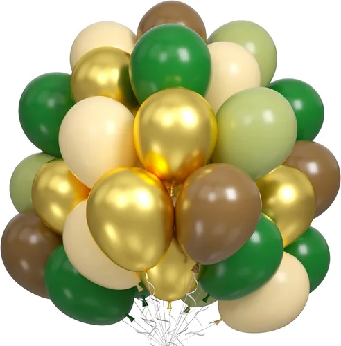 Miniatura 18 de Dagelar Globos de color negro, dorado y beige, 60 globos de arena negra dorada y blanca, globos de fiesta con confeti dorado metálico