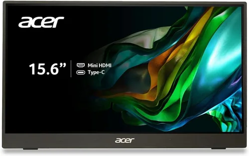 Acer PM161Q Bbmiuux 15.6" Full HD 1920 x 1080 IPS Monitor Portátil delgado para negocios | AMD FreeSync | Monitor externo para laptop, PC, Mac | Dos