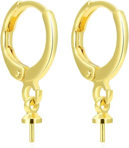 Adabele - 20 ganchos de aro redondos chapados en oro amarillo de 18 quilates, hipoalergénicos, resistentes al deslustre, de 0.15 pulgadas, para Oro