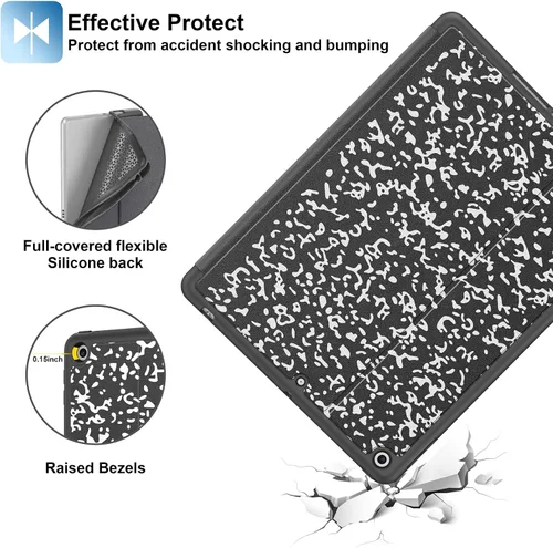 Miniatura 5 de Supveco Funda para iPad de 9ª/8ª/7ª Generación 10.2 pulgadas (Modelo 2021/2020/2019) con Soporte para Lápiz, Funda Folio Premium con Soporte