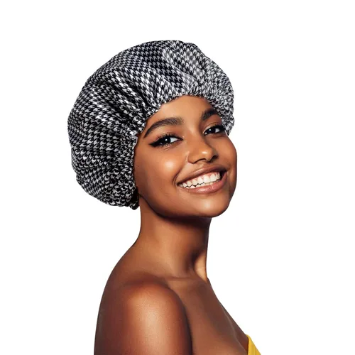 Miniatura 13 de Gorros de ducha para mujer, extra grande, ajustable, impermeable, reutilizable, gorro de ducha para mujeres y niñas, cabello largo y grueso, gorros