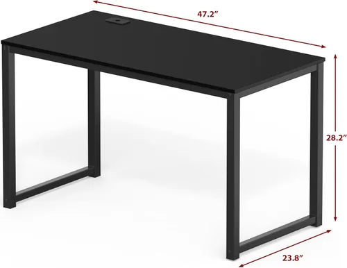 Miniatura 3 de SHW Escritorio para computadora de oficina de grado comercial de 48 pulgadas, color negro Grado comercial