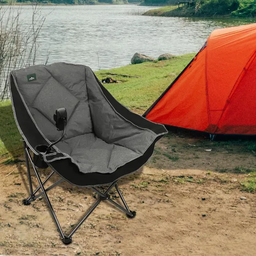 Miniatura 2 de Northroad Silla de camping plegable de gran tamaño, silla de césped acolchada para exteriores con soporte para tazas, bolsa de transporte