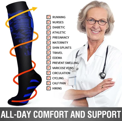Miniatura 37 de 6 Pack Copper Compression Socks for Women and Men Circulation-Best Support for Medical, Running,Nursing,Athletic