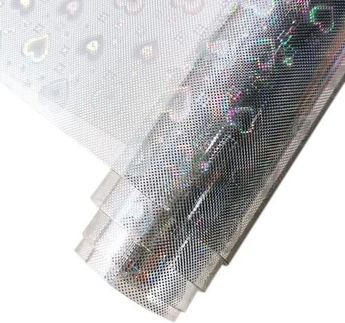 Miniatura 19 de HYANG Hojas de vinilo de cuero sintético transparentes transparentes de bola PVC súper claras holográficas 1 rollo 12" x 53" (30cm x 135cm)