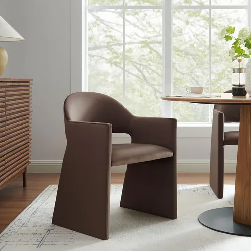 Miniatura 2 de Modway Talia Performance - Sillón de comedor de terciopelo en color marrón chocolate