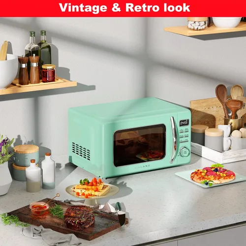 Miniatura 5 de Galanz - Horno microondas retro GLCMKZ09GNR09, funciones de cocción y recalentamiento automáticos, descongelación e inicio rápido, fácil limpieza