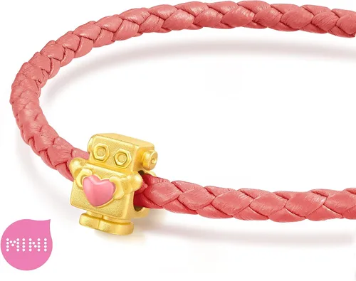 Miniatura 4 de CHOW SANG SANG 999 24K oro sólido Love Robot Mini Charm pulsera para mujer 92435C, Oro