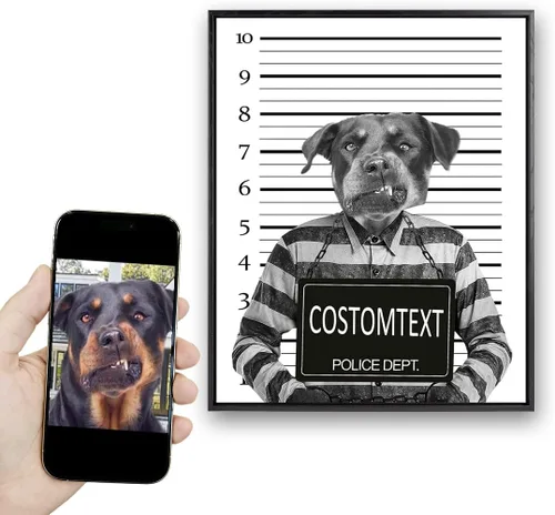 Miniatura 51 de Fotos personalizadas de mascotas en lienzo para pared Arte de baño personalizado Lindo perro gato en bañera Impresiones, divertidos animales Foto