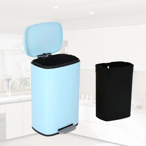 Miniatura 12 de Bote de basura automático de 13 galones para cocina, fácil de limpiar, de acero inoxidable de 50 L, sensor de movimiento cepillado, impermeable