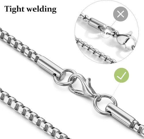Miniatura 4 de 2 collares de cruz para hombres, plata y negro para hombre, collar con colgante de cruz de acero inoxidable para hombres, regalos de joyería