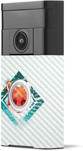 Miniatura 7 de MightySkins - Piel de fibra de carbono para timbre de video con anillo – Madera abstracta Acabado de fibra de carbono texturizado protector