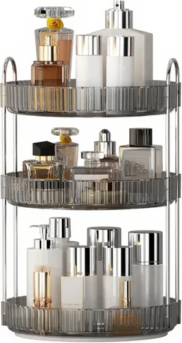 Miniatura 17 de YCIA&DONE Organizador de maquillaje giratorio de 360 grados y almacenamiento para encimera de tocador de 1 nivel, organizadores de cosméticos