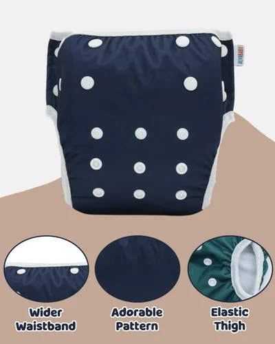 Miniatura 17 de Alva, Pañales de bebé para nadar, paquete de 2 unidades, talle único, reutilizable, lavable y ajustable de 0 a 36 meses. Tamaño de 10 a 40 lbs