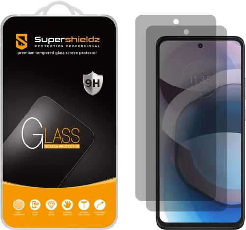 Supershieldz Paquete de 2 protectores de pantalla de vidrio templado antiespía diseñados para Motorola (One 5G Ace) / One 5G UW Ace/Moto G 5G