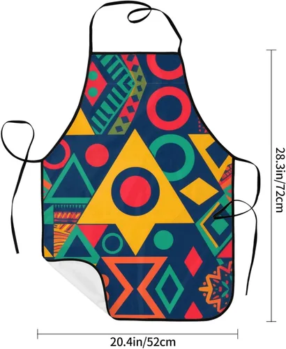 Miniatura 6 de Geometric patterns Chef Apron for Men and Women - Waterproof Kitchen Chef Apron with Pockets, Perfect for Cooking, Salon & More
