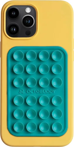 OCTOBUDDY Classic MAX - Funda de silicona con ventosa para teléfono adhesiva - Soporte de agarre fuerte para manos libres para selfies y videos -