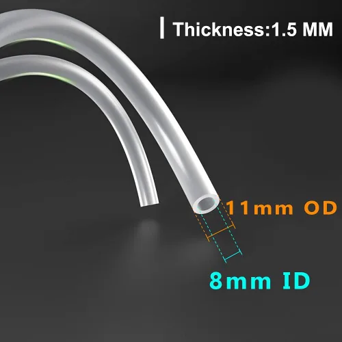 Miniatura 2 de Feelers - Tubo de silicona de alta resistencia de 8mm ID x 11mm OD de grado alimenticio de alta temperatura, tubo de silicona puro de alta