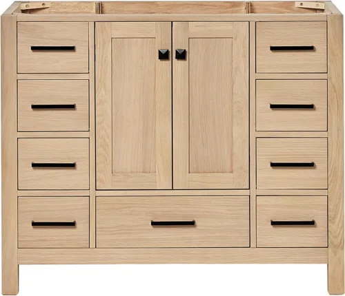Miniatura 66 de ARIEL Cambridge - Mueble base de tocador de baño de 36 pulgadas, madera maciza, 2 puertas de cierre suave, 5 cajones de cola de milano