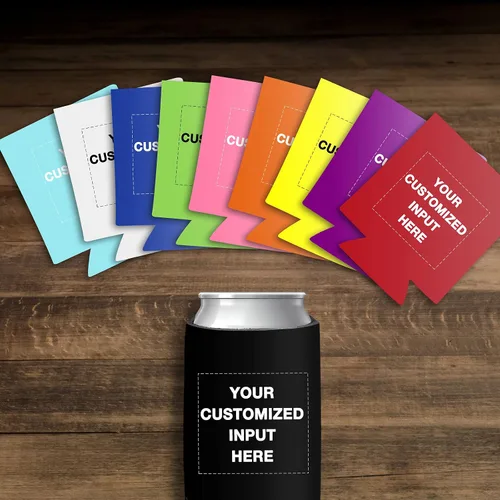 Miniatura 5 de Enfriadores de cerveza personalizados con manga de lata, 20 unidades, enfriador de latas personalizado con logotipo de foto para bodas, pesca, Negro